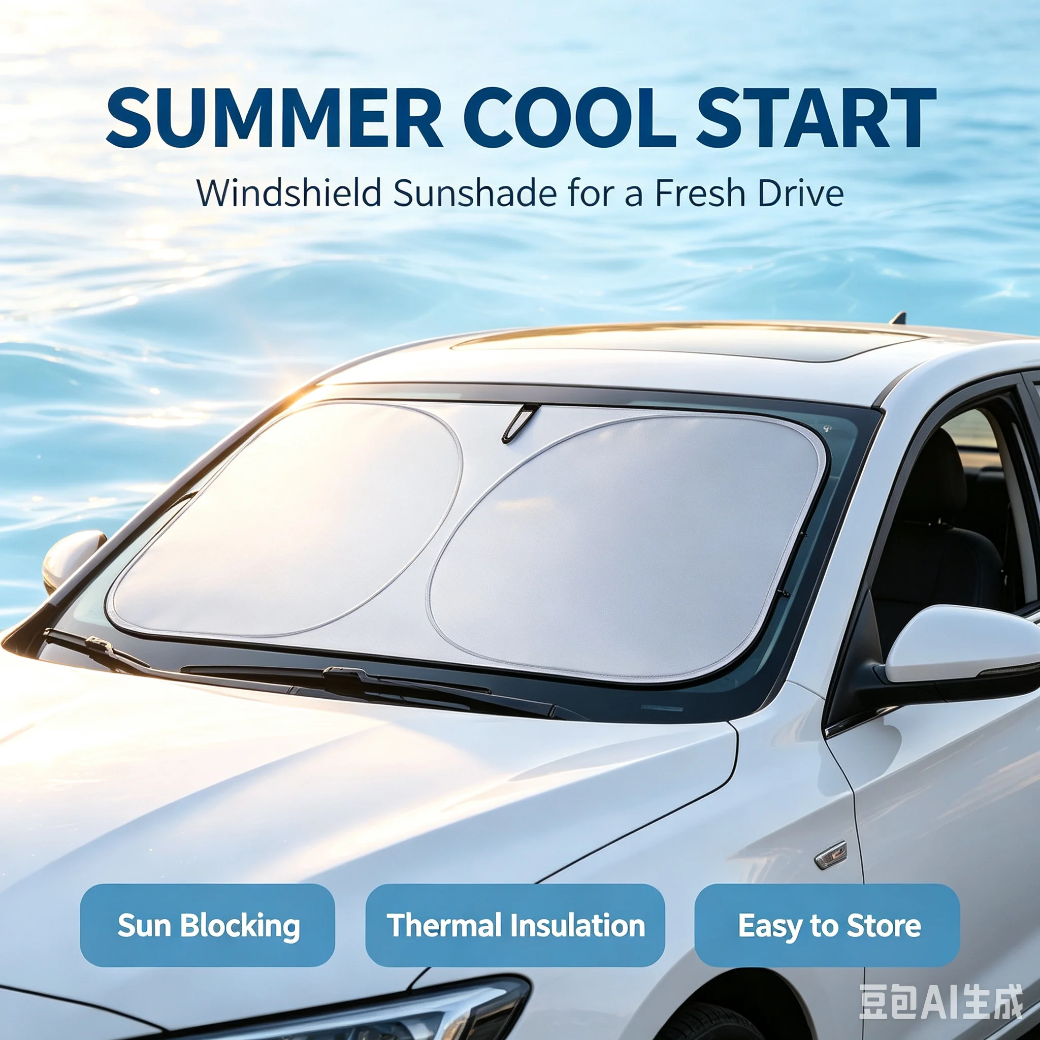 Windshield Sun Shade - Car Windshield Sun Visor Foldable Sun