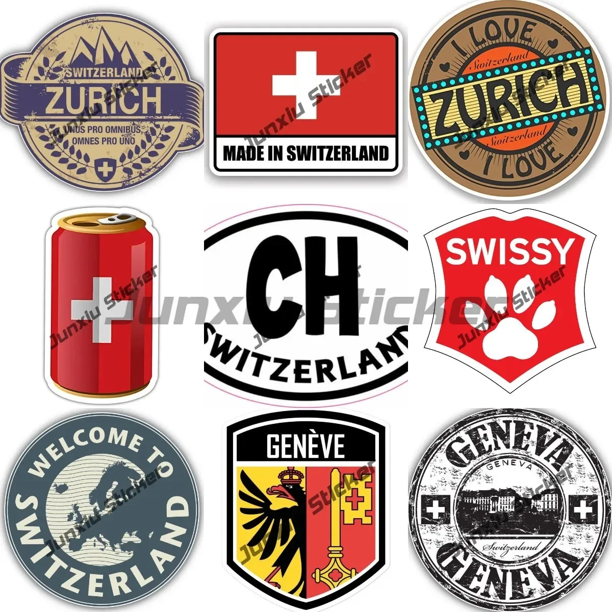 Car Accessories Zurich - Swissy Sticker Circular Seal Stamp Emblem