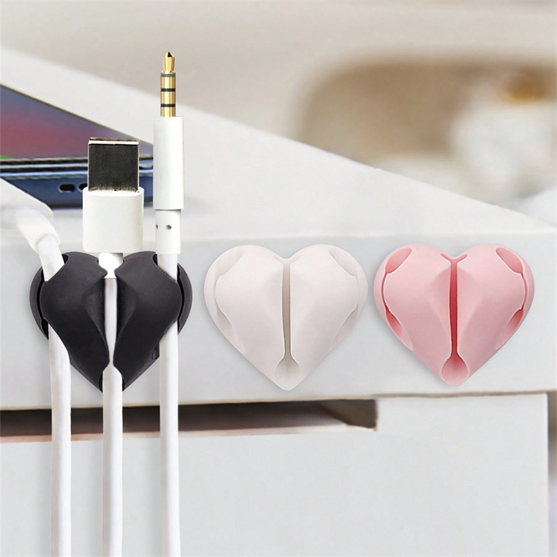 Car Cable Organizer - 2pcs Heart-Shaped Mini Cable Winder Organizer