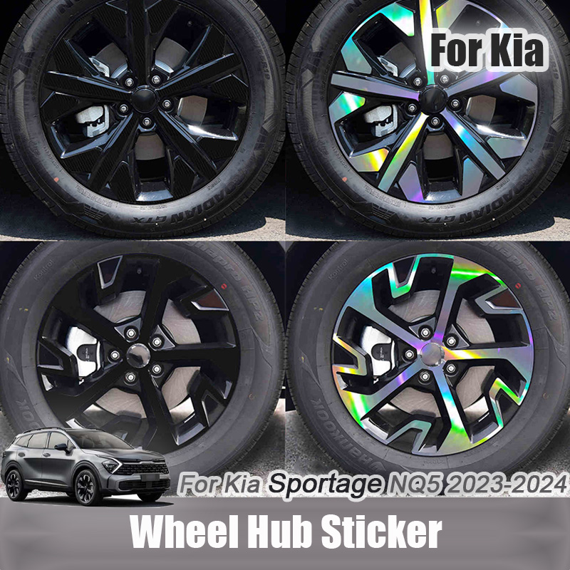 Car Accessories Outside - Lridescent Car Wheel Hub Stickers Self