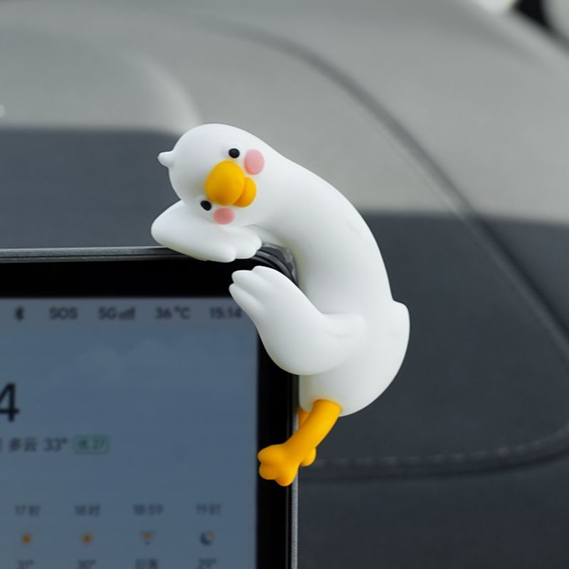 Car Accessories Decoration - Cute Cartoon White Duck Car Display
