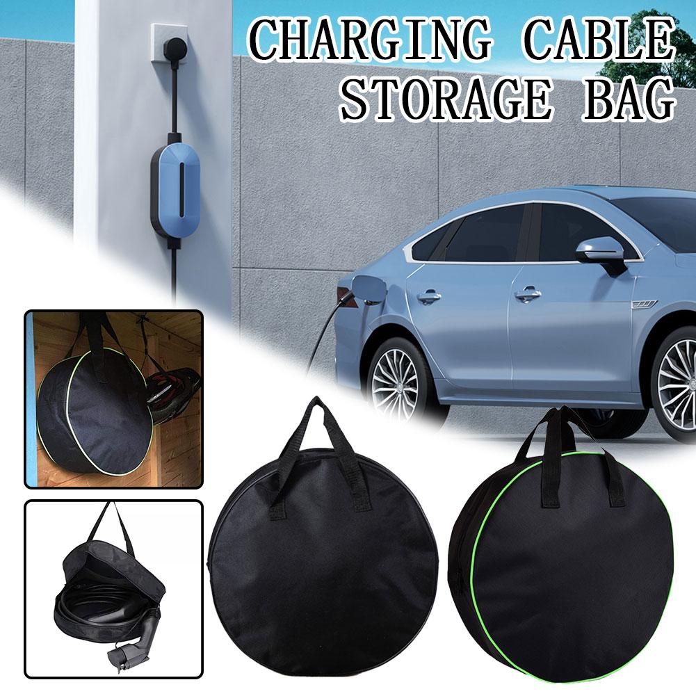 Car Cable Organizer - Durable Round Car Charge Cable Storage