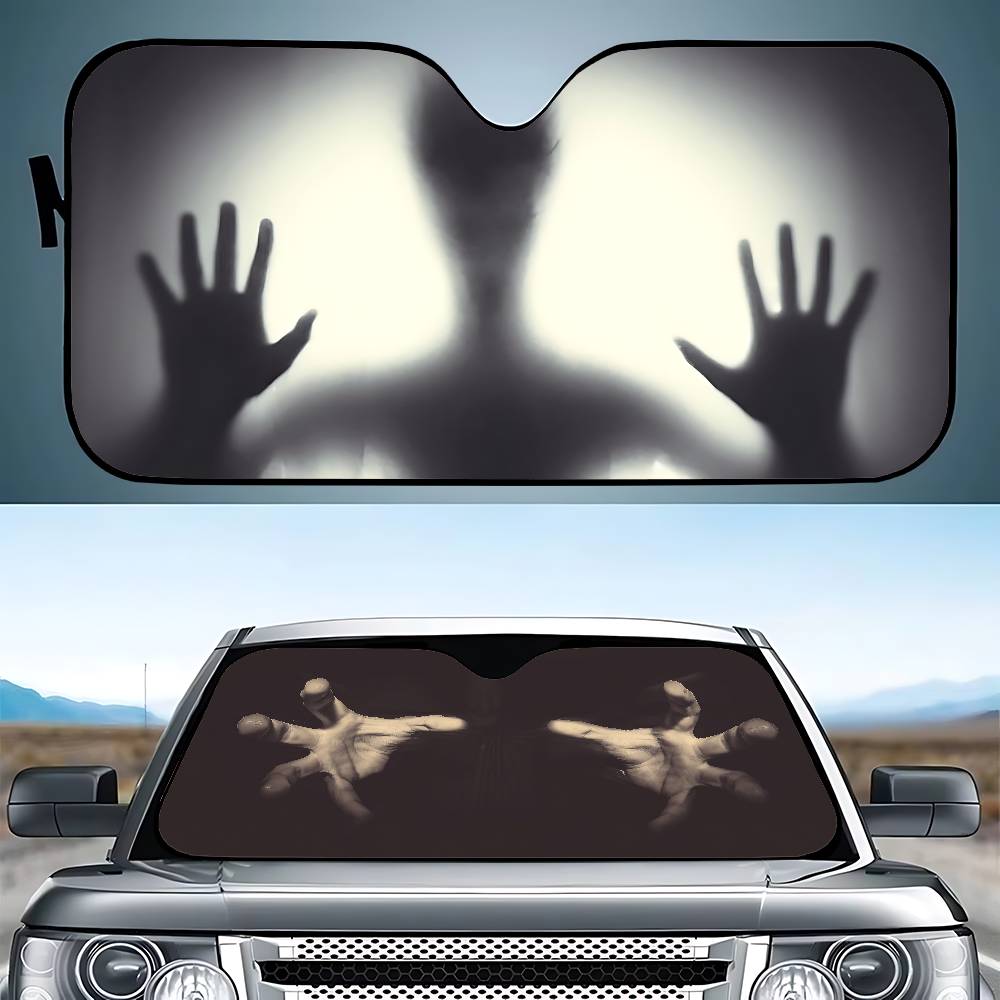 Car Accessories Outside - Creepy Ghost Hand Light Car SunShade