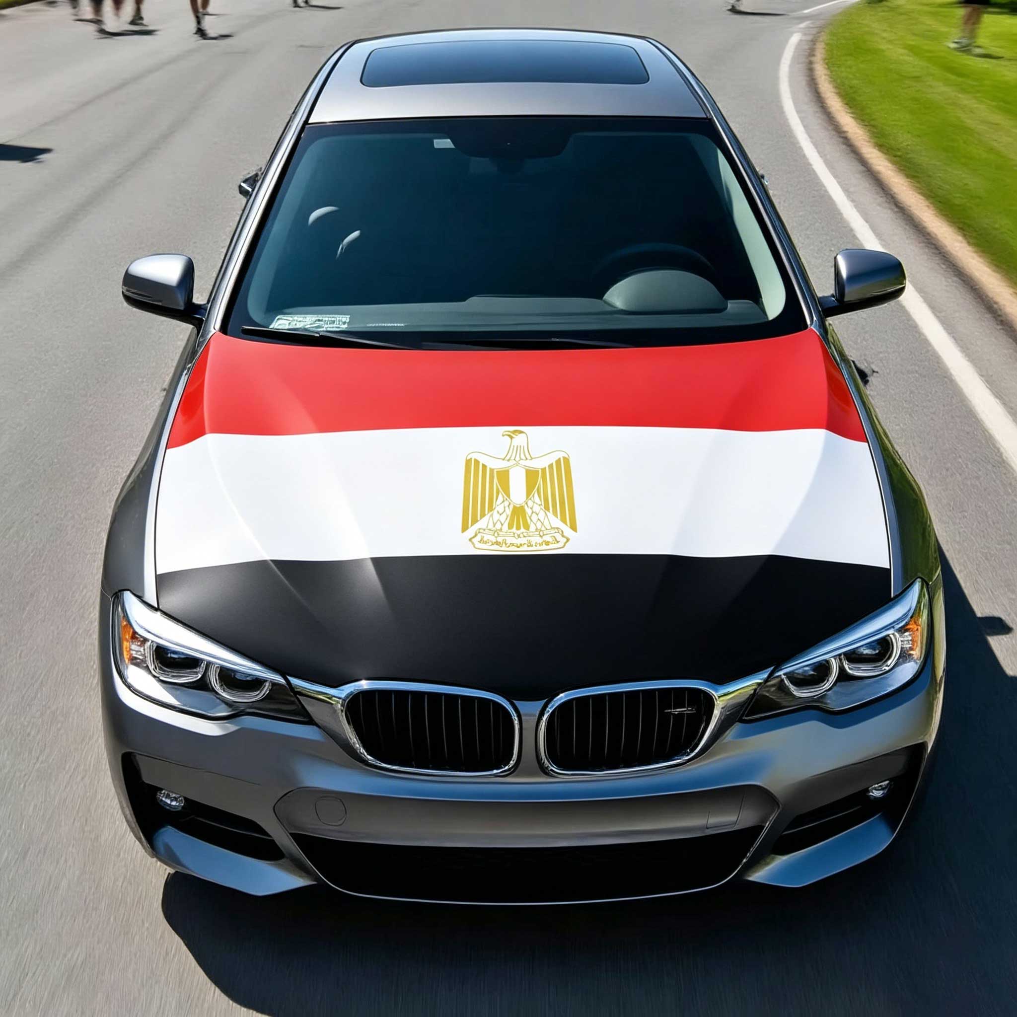 Car Accessories Egypt - 3.8x5.3fts National Gypt Flag Banner Car