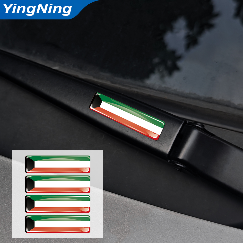 4PCS Kuwait Flag Sticker Epoxy - Car Accessories Kuwait 评论和价格