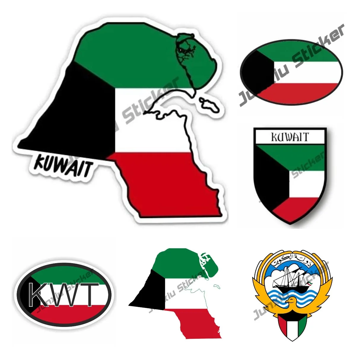 Kuwait Map with Flag Vinyl Sti - Car Accessories Kuwait 评论和价格