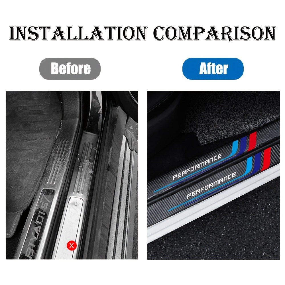 4pcs Carbon Fiber Sill Plate S - Car Accessories Outside 评论和价格