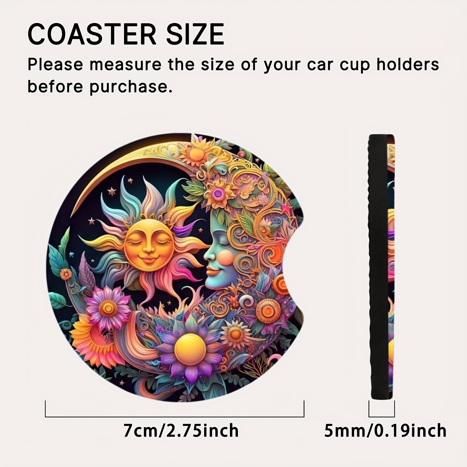 2Pc Color Sun With Moon Foam C - Car Accessories Useful 评论和价格