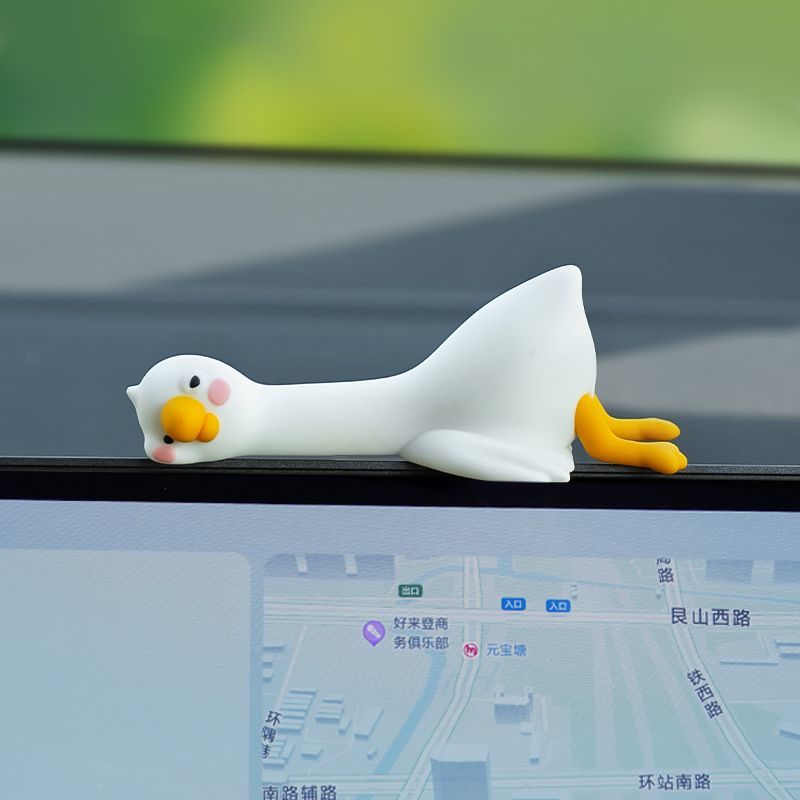 Cute Cartoon White Duck Car Di - Car Accessories Decoration 评论和价格