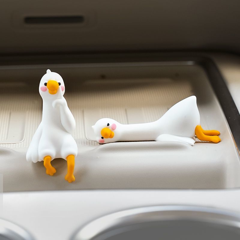Cute Cartoon White Duck Car Di - Car Accessories Decoration 评论和价格