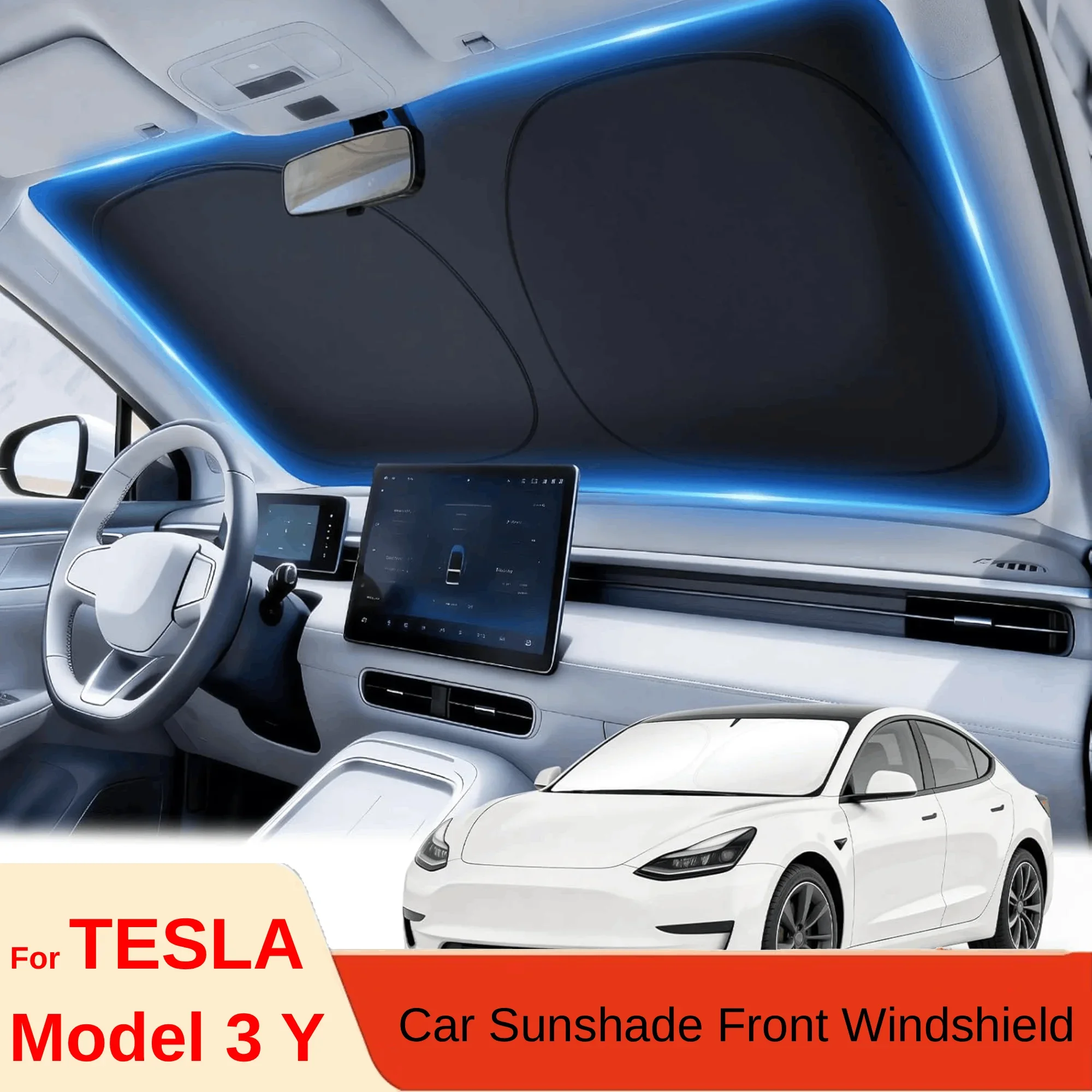 For Tesla Model Y Juniper Car  - Windshield Sun Shade 评论和价格