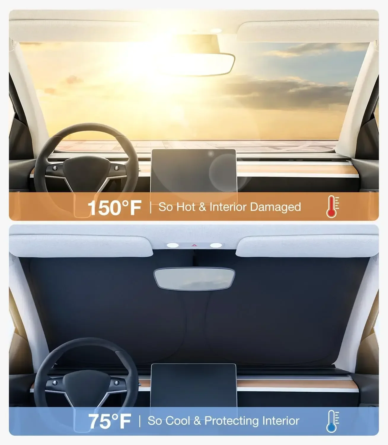 For Tesla Model Y Juniper Car  - Windshield Sun Shade 评论和价格
